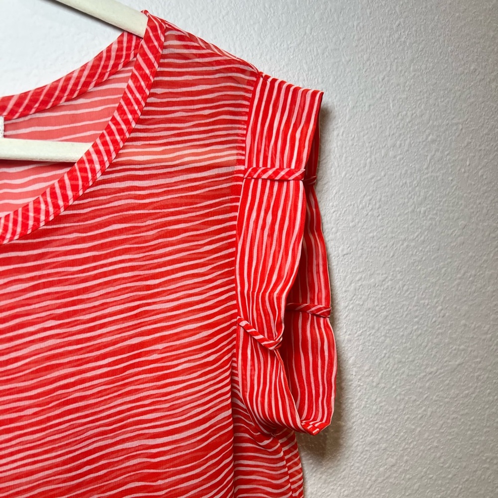 Red and White See-through Top Size S - Picture 3 of 6